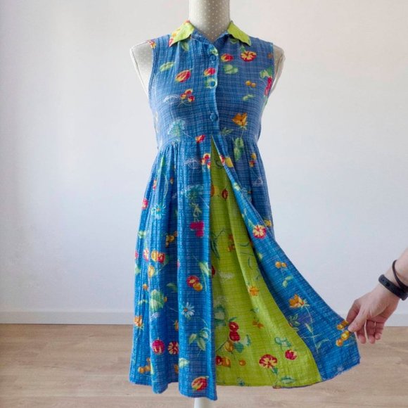 CLEARANCE Vintage 80s/90s Fruit Print Sundress XS/S - Picture 1 of 8